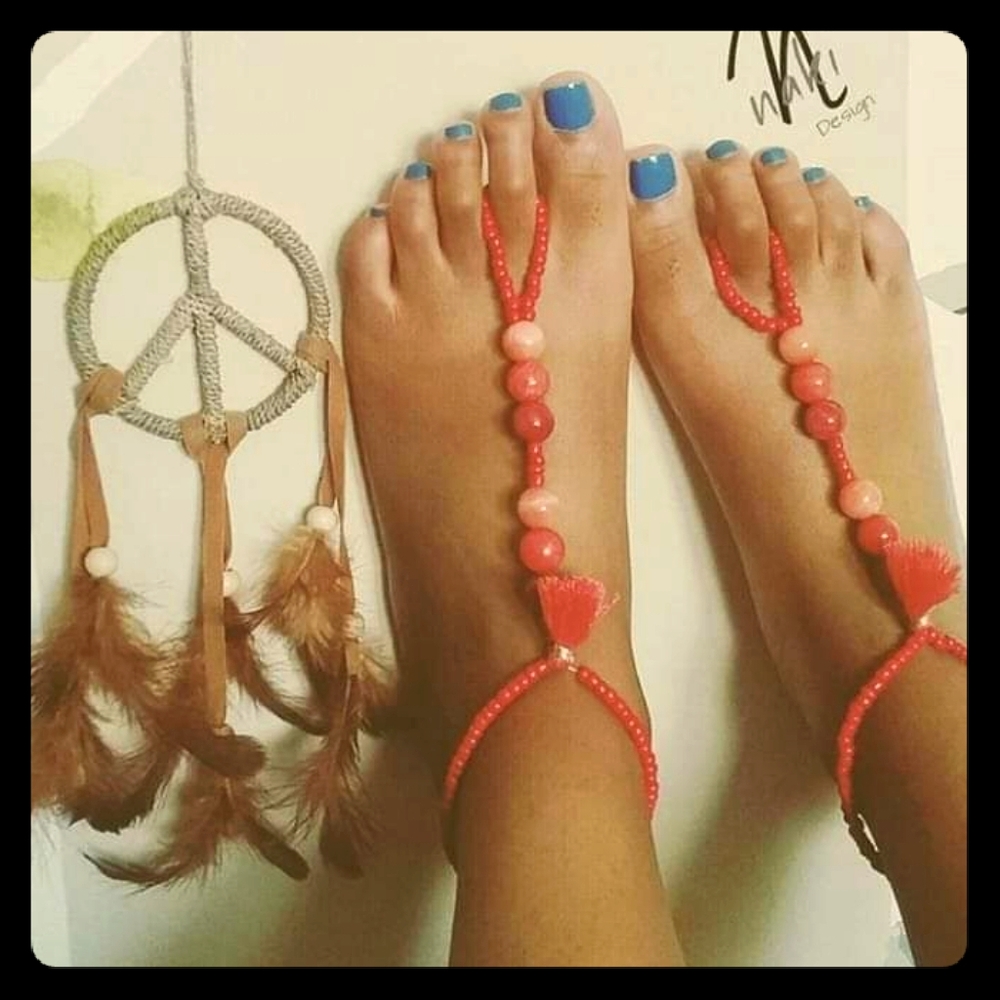 "Native Kisses"  Handcrafted Barefoot Sandals